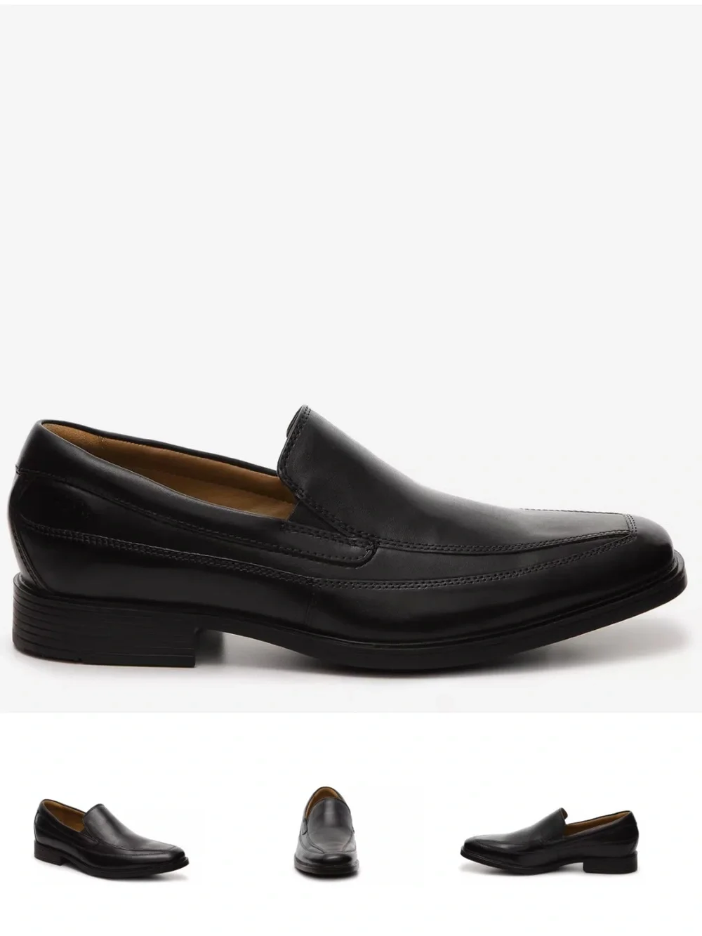 Clarks Black Leather Slip-On Loafer